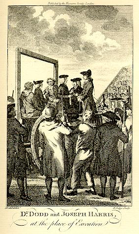 Dr Dodd and Joseph Harris at the place of execution