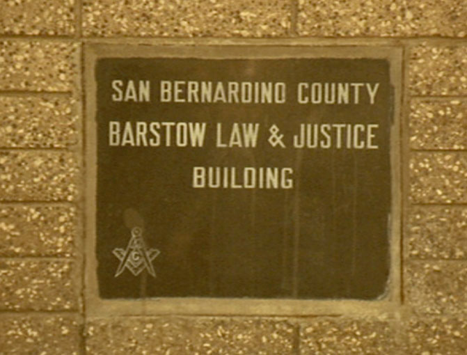 cornerstone of the Barstow Courthouse