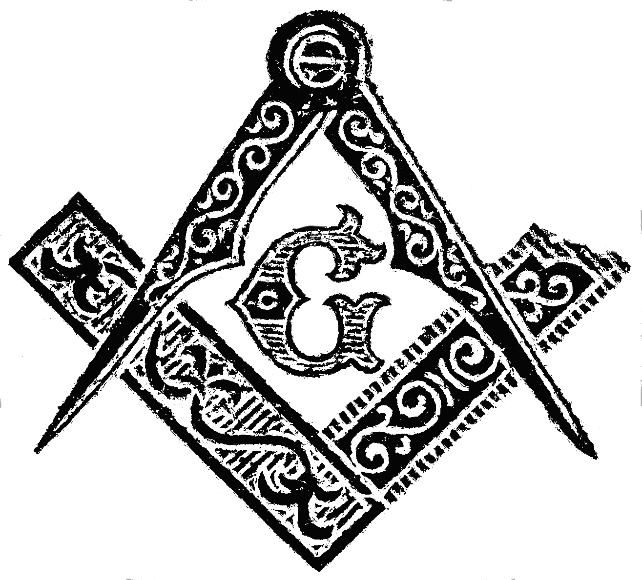 Rustic square and compasses